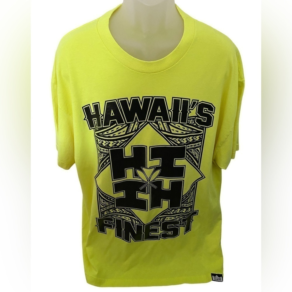 HAWAII’S FINEST Summerline 2016 Neon Yellow Logo Tee Shirt Men 2X XXL